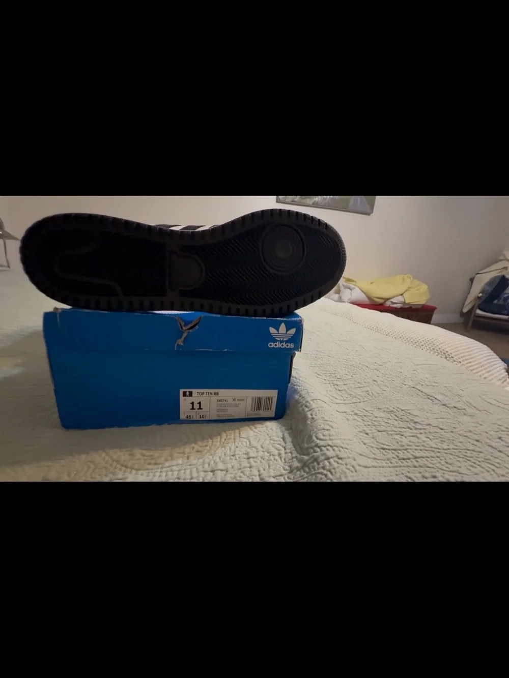 Adidas Top 10 RB hightop sneakers, white/blk/crystal,11,NWT
